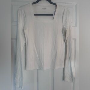NWT Old Navy Women's Square Neck Ribbed Long-Sleeve Top Sz Medium Long